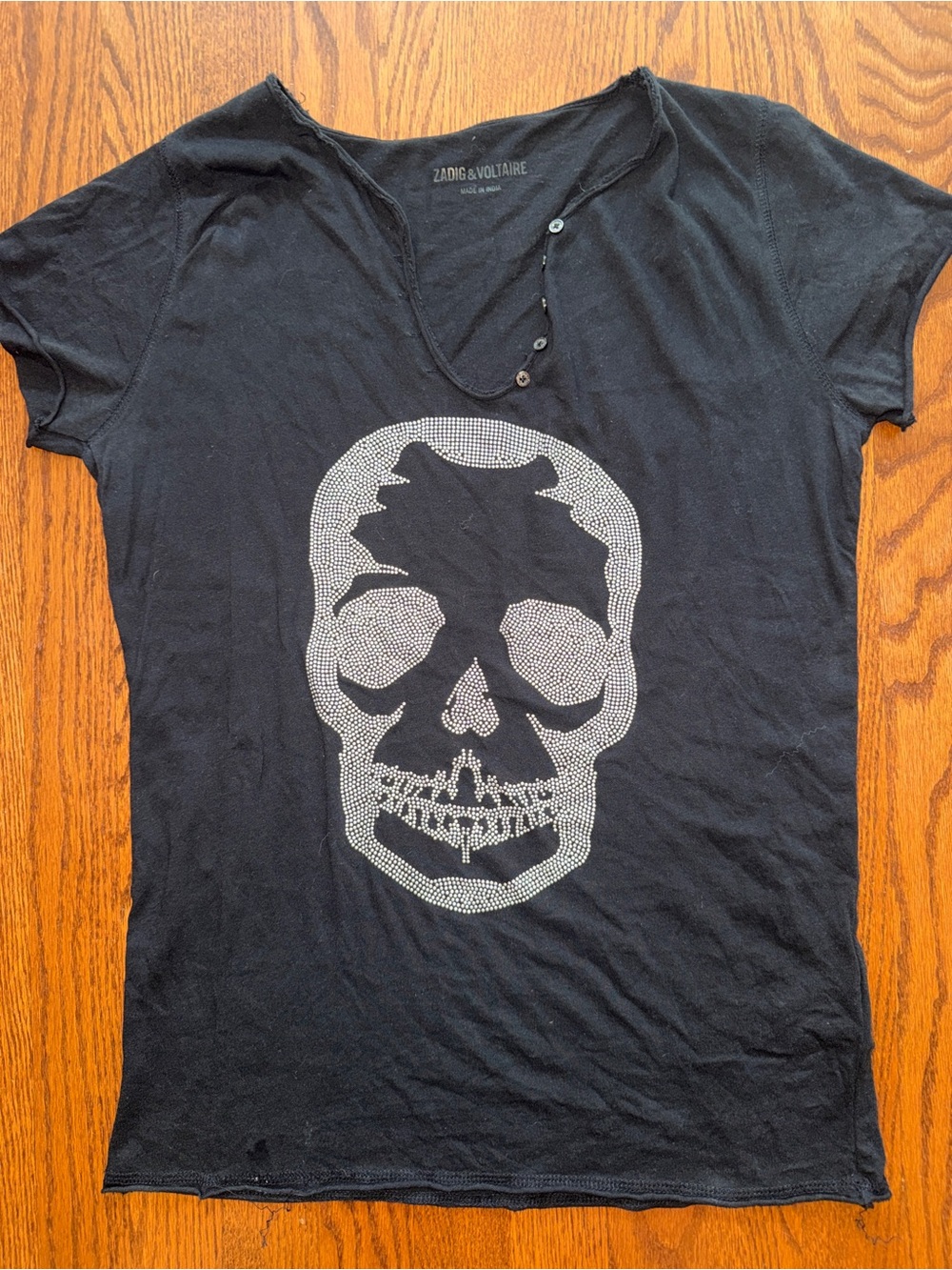 Zadig & Voltaire Black Short-Sleeve Skull Tee